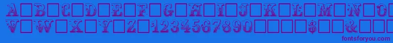 Ncr Font – Purple Fonts on Blue Background