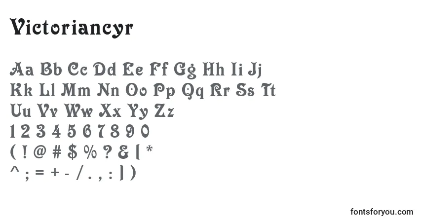 Fuente Victoriancyr - alfabeto, números, caracteres especiales