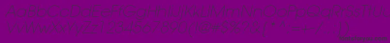 ItcAvantGardeGothicLtExtraLightOblique Font – Black Fonts on Purple Background