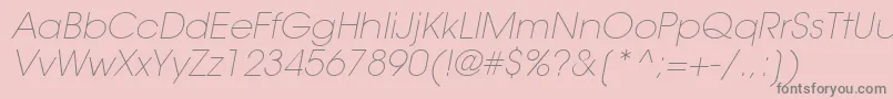ItcAvantGardeGothicLtExtraLightOblique Font – Gray Fonts on Pink Background