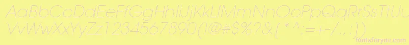 ItcAvantGardeGothicLtExtraLightOblique Font – Pink Fonts on Yellow Background