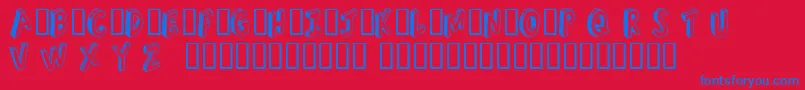 フォントRefusetr – 赤い背景に青い文字