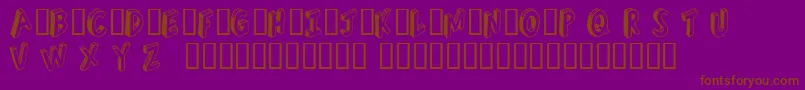 フォントRefusetr – 紫色の背景に茶色のフォント