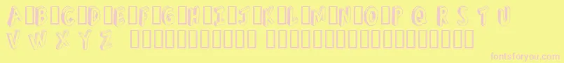 フォントRefusetr – ピンクのフォント、黄色の背景