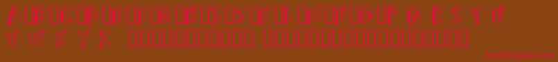 フォントRefusetr – 赤い文字が茶色の背景にあります。