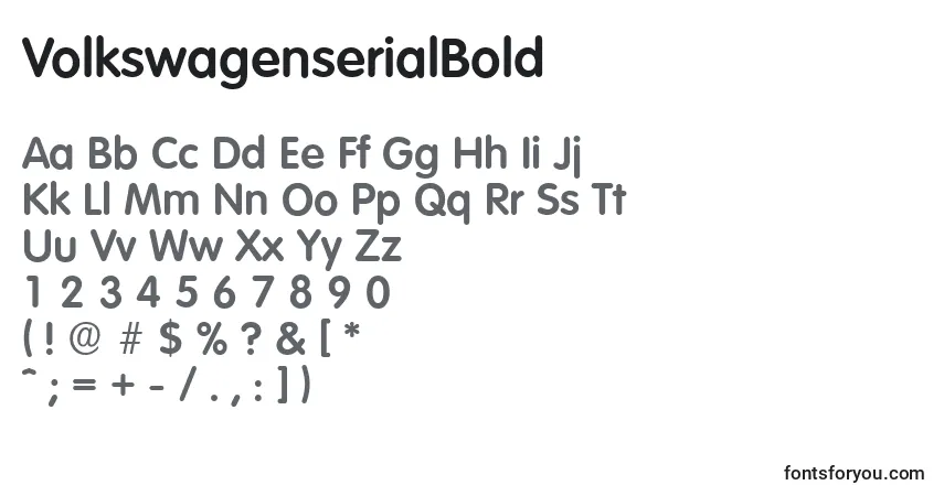 A fonte VolkswagenserialBold – alfabeto, números, caracteres especiais