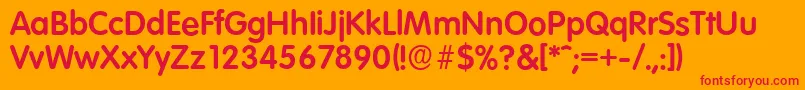 VolkswagenserialBold Font – Red Fonts on Orange Background