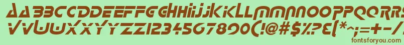 LogashItalic Font – Brown Fonts on Green Background