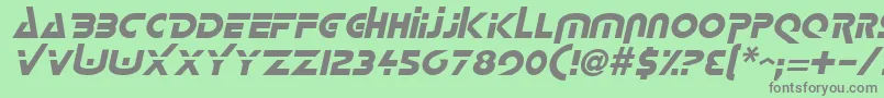 フォントLogashItalic – 緑の背景に灰色の文字