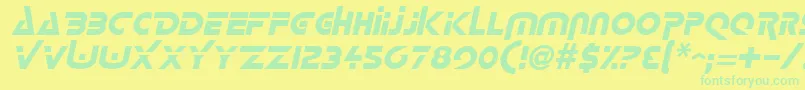 LogashItalic Font – Green Fonts on Yellow Background