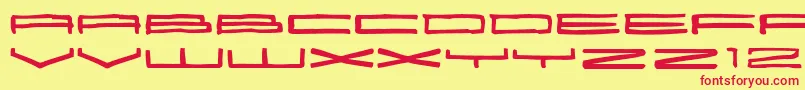 25000 Font – Red Fonts on Yellow Background