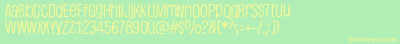 Justaword Font – Yellow Fonts on Green Background