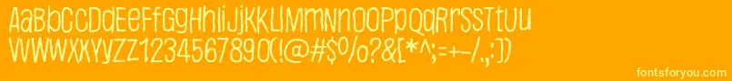 Justaword Font – Yellow Fonts on Orange Background