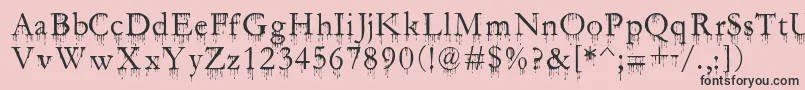 SfGushingMeadow Font – Black Fonts on Pink Background