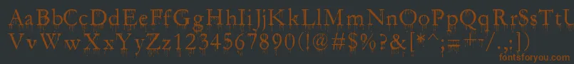 SfGushingMeadow-Schriftart – Braune Schriften auf schwarzem Hintergrund