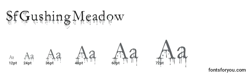SfGushingMeadow Font Sizes