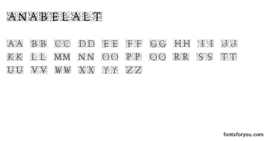 Fuente AnabelAlt - alfabeto, números, caracteres especiales