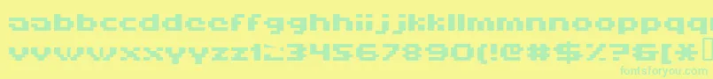 Police Hiskyflipperlowbold – polices vertes sur fond jaune