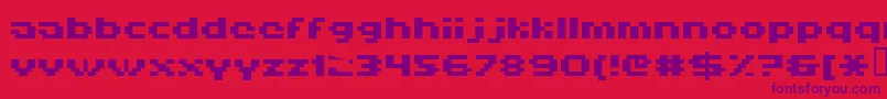 フォントHiskyflipperlowbold – 赤い背景に紫のフォント