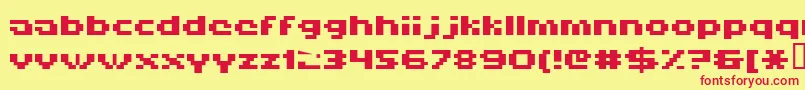 フォントHiskyflipperlowbold – 赤い文字の黄色い背景