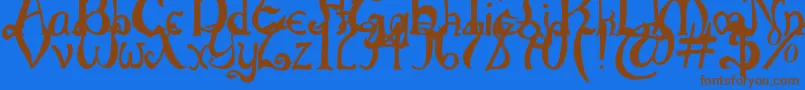 ThrorianCommonface Font – Brown Fonts on Blue Background