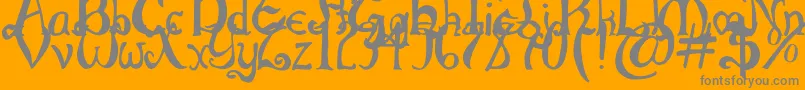 ThrorianCommonface-Schriftart – Graue Schriften auf orangefarbenem Hintergrund