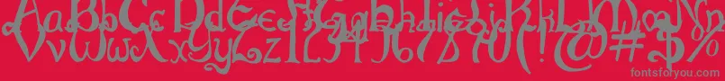 フォントThrorianCommonface – 赤い背景に灰色の文字