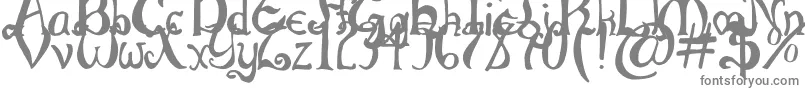 フォントThrorianCommonface – 白い背景に灰色の文字