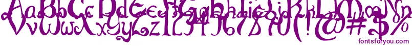 ThrorianCommonface-Schriftart – Violette Schriften auf weißem Hintergrund