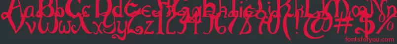 ThrorianCommonface Font – Red Fonts on Black Background