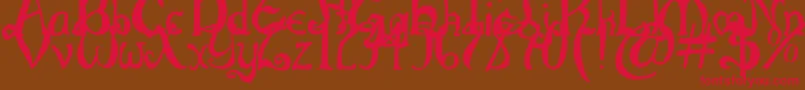 ThrorianCommonface Font – Red Fonts on Brown Background