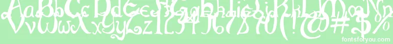 ThrorianCommonface-Schriftart – Weiße Schriften auf grünem Hintergrund