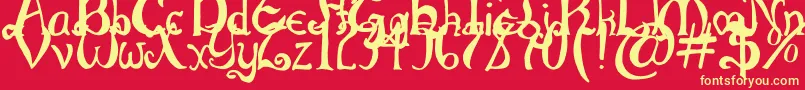 ThrorianCommonface Font – Yellow Fonts on Red Background