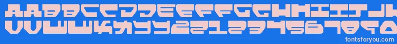 フォントLoveladies – ピンクの文字、青い背景
