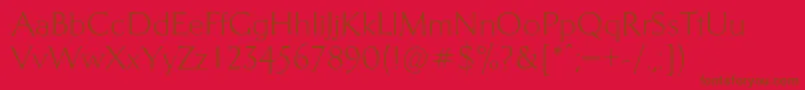 Telingaterdisplayc-Schriftart – Braune Schriften auf rotem Hintergrund