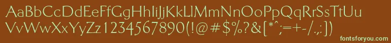 Шрифт Telingaterdisplayc – зелёные шрифты на коричневом фоне