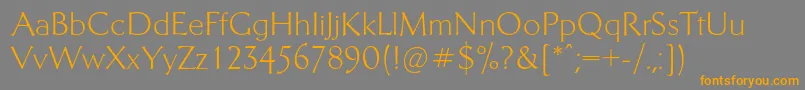 フォントTelingaterdisplayc – オレンジの文字は灰色の背景にあります。