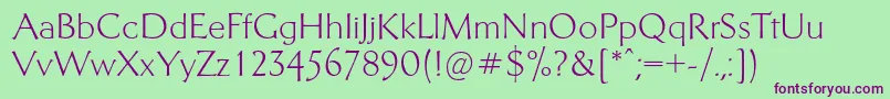 Шрифт Telingaterdisplayc – фиолетовые шрифты на зелёном фоне
