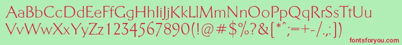 Telingaterdisplayc Font – Red Fonts on Green Background