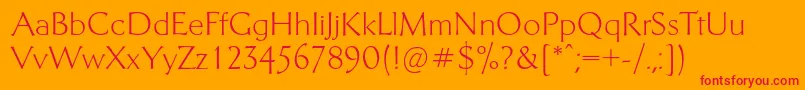 Telingaterdisplayc Font – Red Fonts on Orange Background