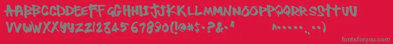 Thug ffy-fontti – harmaat kirjasimet punaisella taustalla