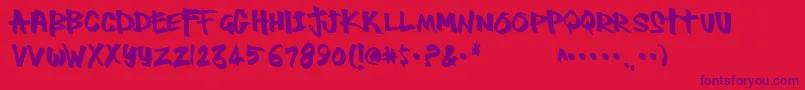 Thug ffy Font – Purple Fonts on Red Background