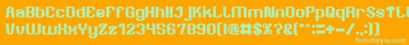 AgeOfAwakeningBold Font – Green Fonts on Orange Background