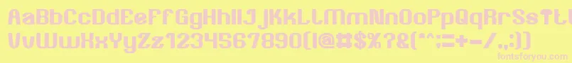 AgeOfAwakeningBold-fontti – vaaleanpunaiset fontit keltaisella taustalla