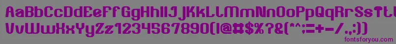 フォントAgeOfAwakeningBold – 紫色のフォント、灰色の背景