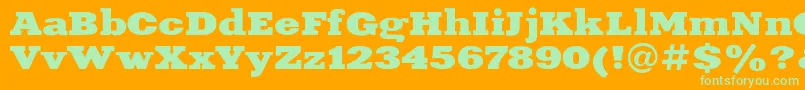 XeniaextendedBoldRegular Font – Green Fonts on Orange Background