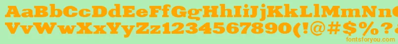 XeniaextendedBoldRegular Font – Orange Fonts on Green Background