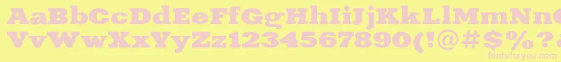 XeniaextendedBoldRegular Font – Pink Fonts on Yellow Background