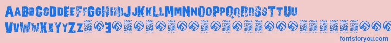 フォントNorverenceRegular – ピンクの背景に青い文字
