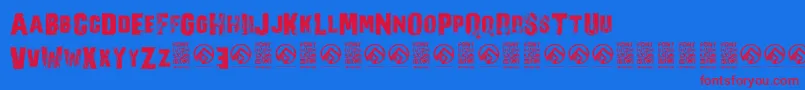 NorverenceRegular Font – Red Fonts on Blue Background